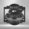 Christmas Truck Monogram - Steel Sign-Steel Sign-custom-metal-wall-art.com