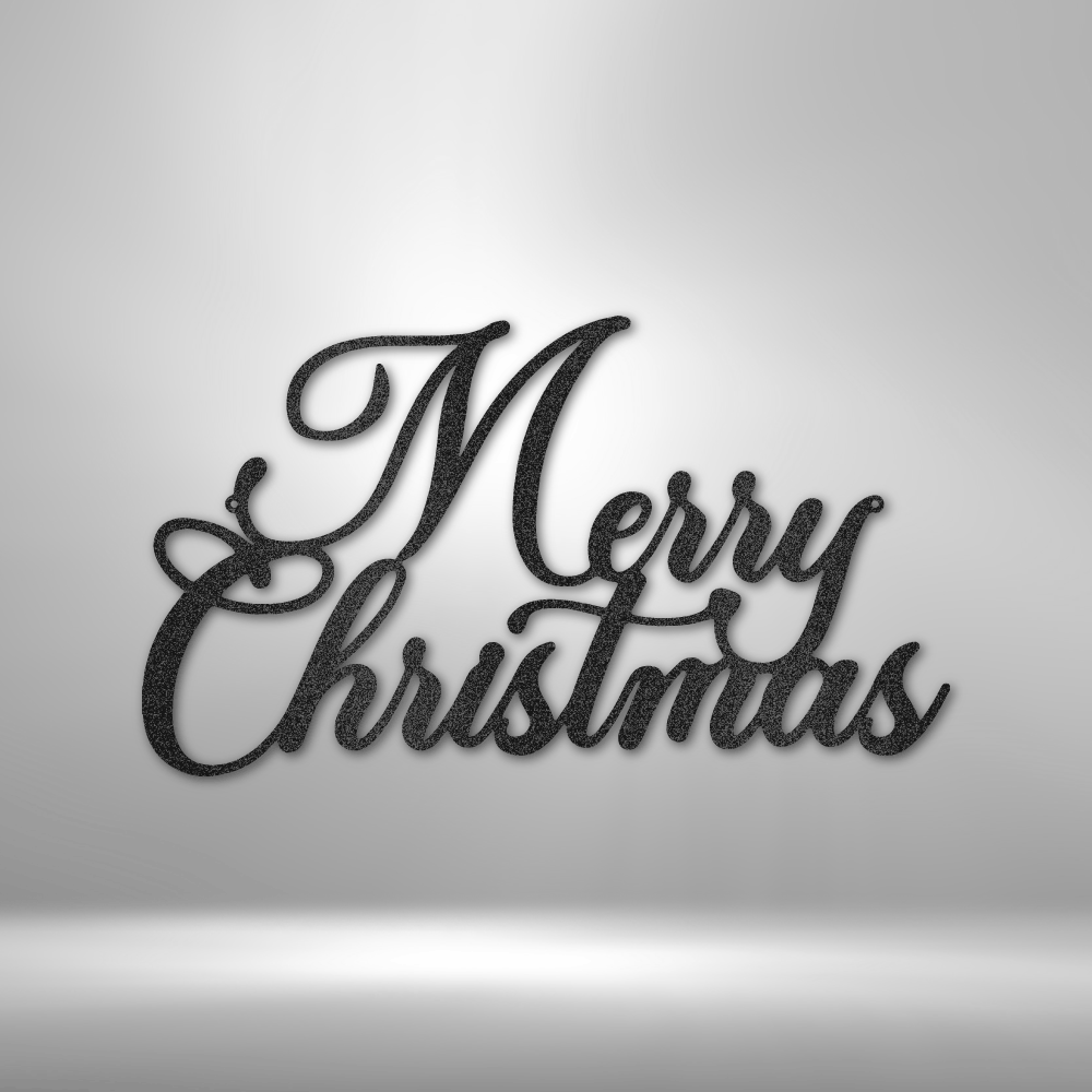 Merry Christmas Script - Steel Sign-Steel Sign-custom-metal-wall-art.com