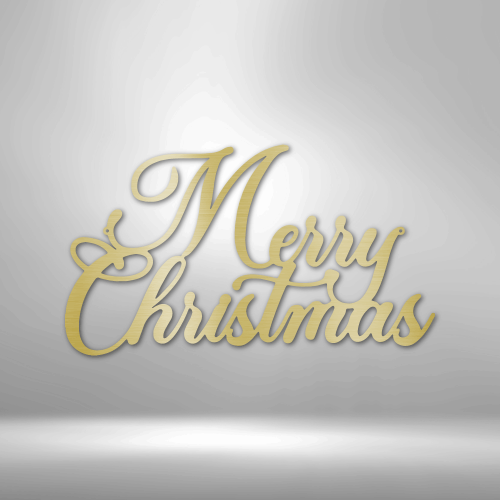 Merry Christmas Script - Steel Sign-Steel Sign-custom-metal-wall-art.com