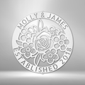 Floral Ring Monogram - Steel Sign-Steel Sign-custom-metal-wall-art.com