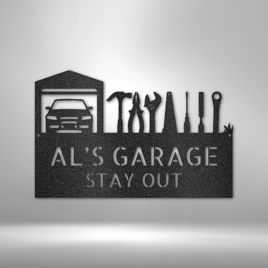 Master Of The Garage Monogram - Steel Sign-Steel Sign-custom-metal-wall-art.com