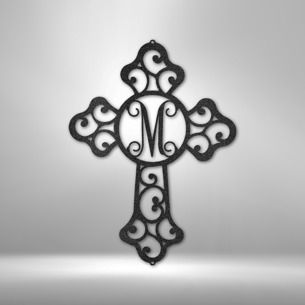 Initial Cross Monogram - Steel Sign-Steel Sign-custom-metal-wall-art.com