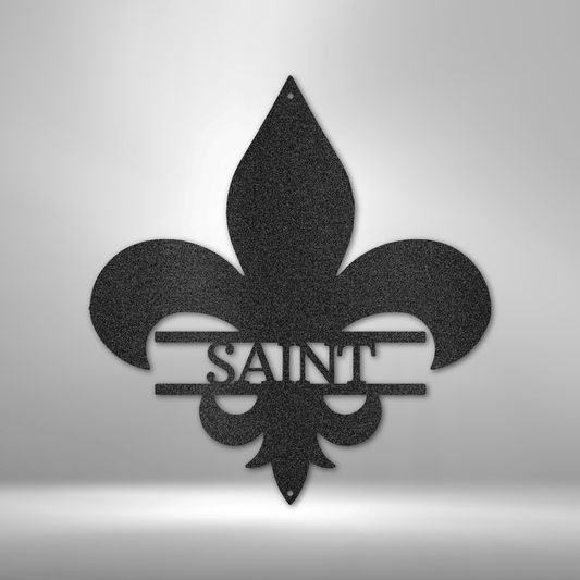 Classic Fleur De Lis Monogram - Steel Sign-Steel Sign-custom-metal-wall-art.com