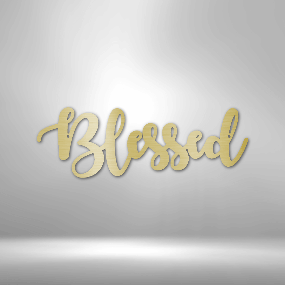 Blessed Script - Steel Sign-Steel Sign-custom-metal-wall-art.com