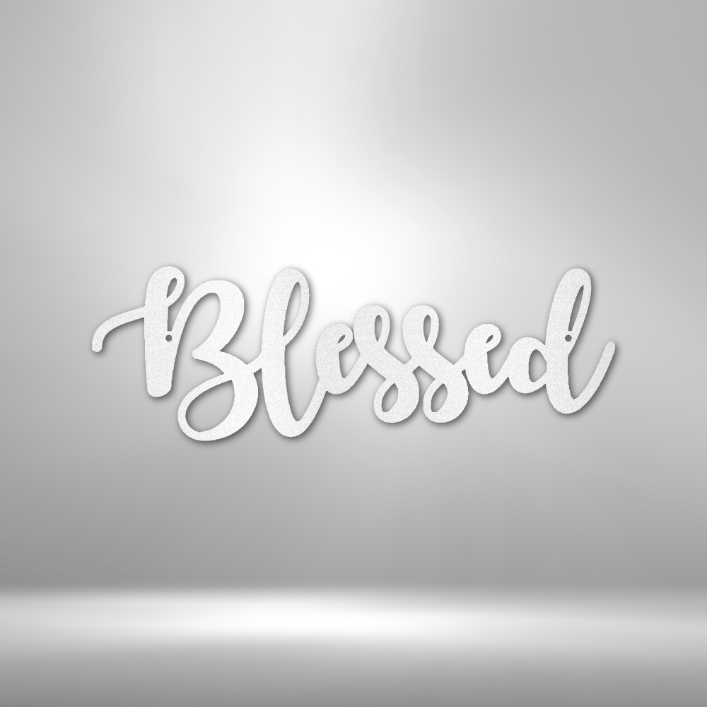 Blessed Script - Steel Sign-Steel Sign-custom-metal-wall-art.com