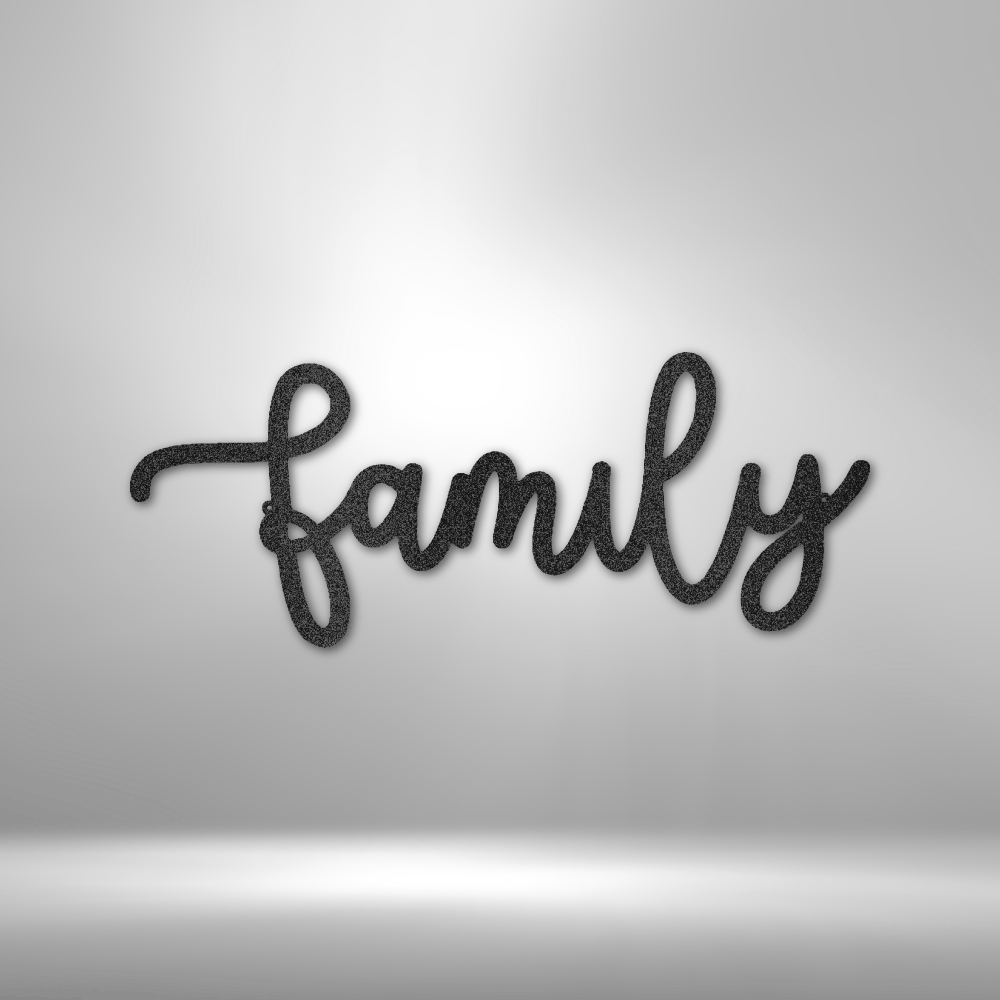 Family Script - Steel Sign-Steel Sign-custom-metal-wall-art.com