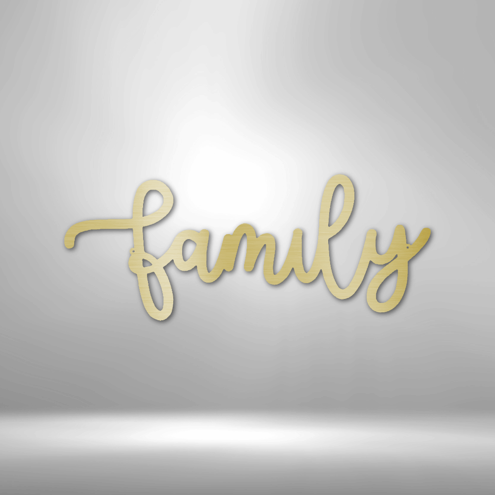 Family Script - Steel Sign-Steel Sign-custom-metal-wall-art.com