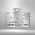 Grandpas Pickup Truck Monogram - Steel Sign-Steel Sign-custom-metal-wall-art.com