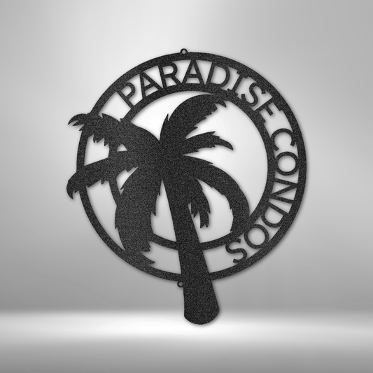 Palm Tree Monogram - Steel Sign-Steel Sign-custom-metal-wall-art.com