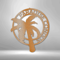 Palm Tree Monogram - Steel Sign-Steel Sign-custom-metal-wall-art.com