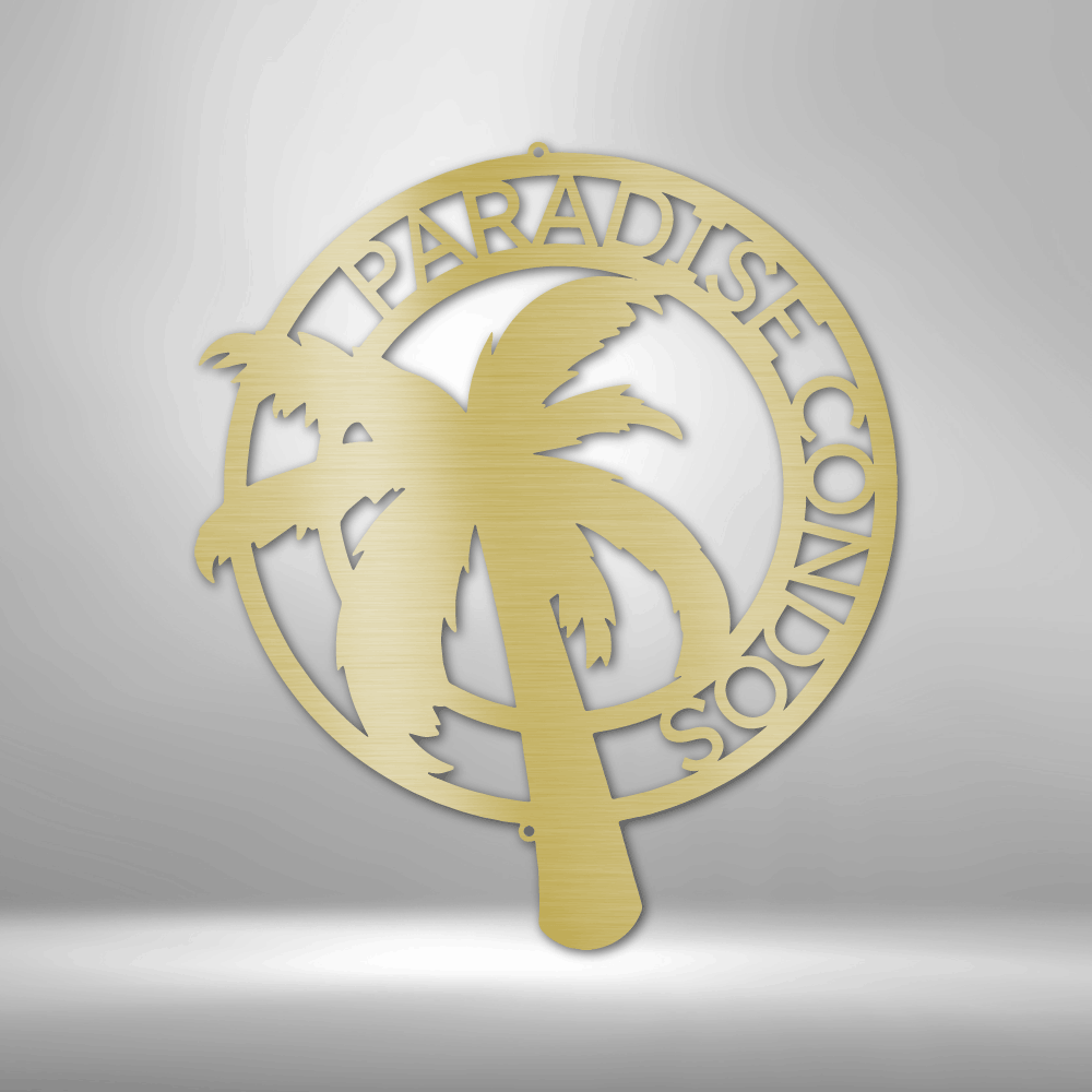 Palm Tree Monogram - Steel Sign-Steel Sign-custom-metal-wall-art.com