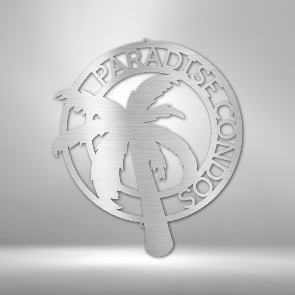 Palm Tree Monogram - Steel Sign-Steel Sign-custom-metal-wall-art.com