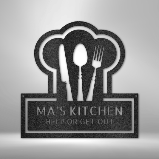 Ruler Of The Kitchen Monogram - Steel Sign-Steel Sign-custom-metal-wall-art.com