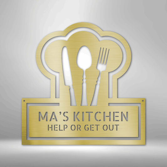 Ruler Of The Kitchen Monogram - Steel Sign-Steel Sign-custom-metal-wall-art.com