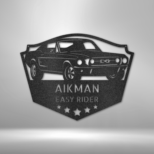 Classic Ford Mustang Monogram - Steel Sign-Steel Sign-custom-metal-wall-art.com