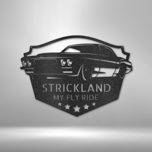 Classic Muscle Car Monogram - Steel Sign-Steel Sign-custom-metal-wall-art.com