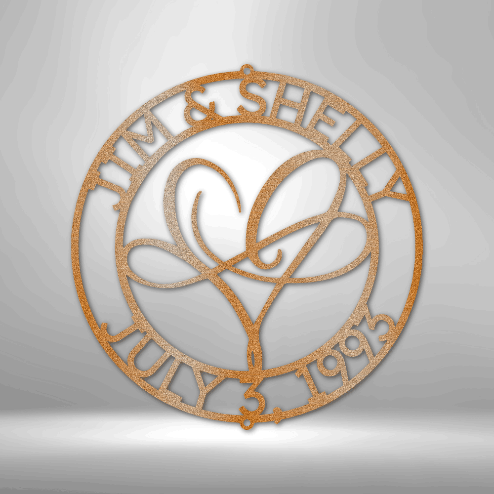 Infinite Love Monogram - Steel Sign-Steel Sign-custom-metal-wall-art.com