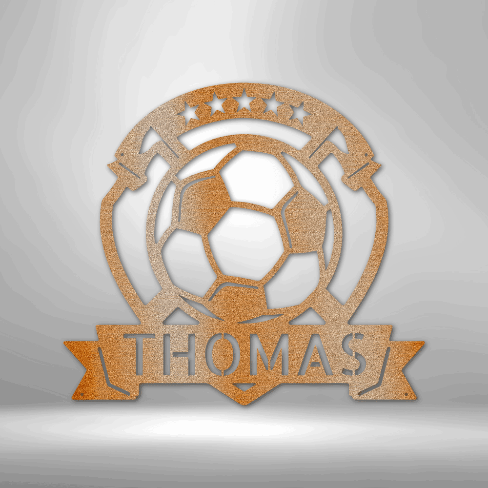 Soccer Plaque Monogram - Steel Sign-Steel Sign-custom-metal-wall-art.com