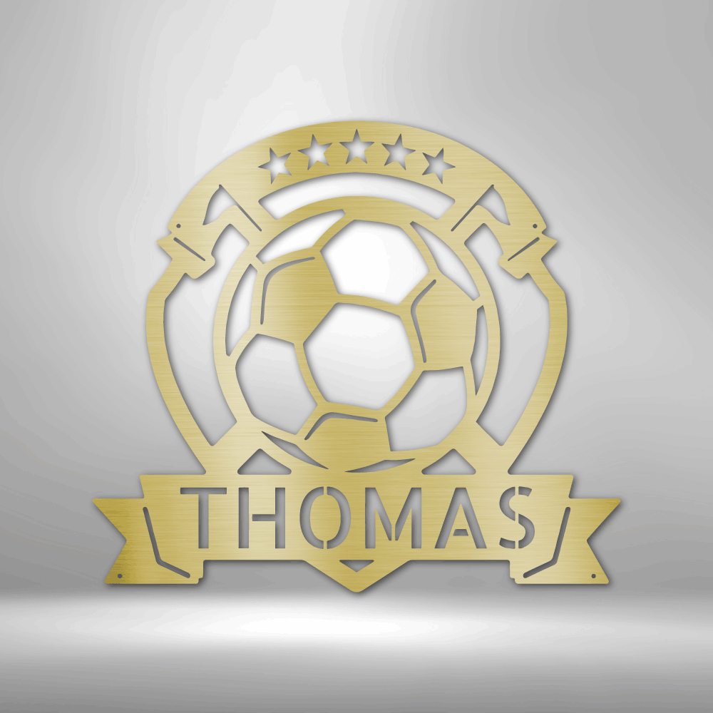 Soccer Plaque Monogram - Steel Sign-Steel Sign-custom-metal-wall-art.com