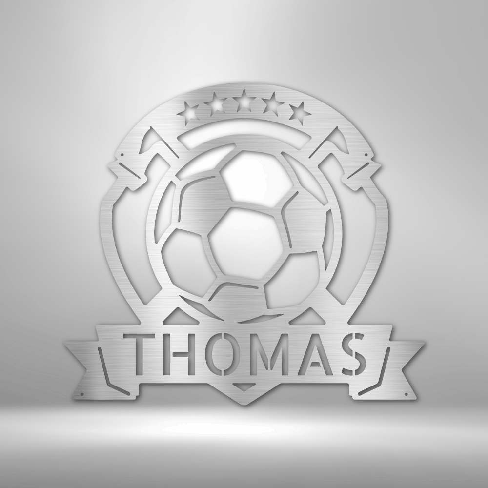 Soccer Plaque Monogram - Steel Sign-Steel Sign-custom-metal-wall-art.com