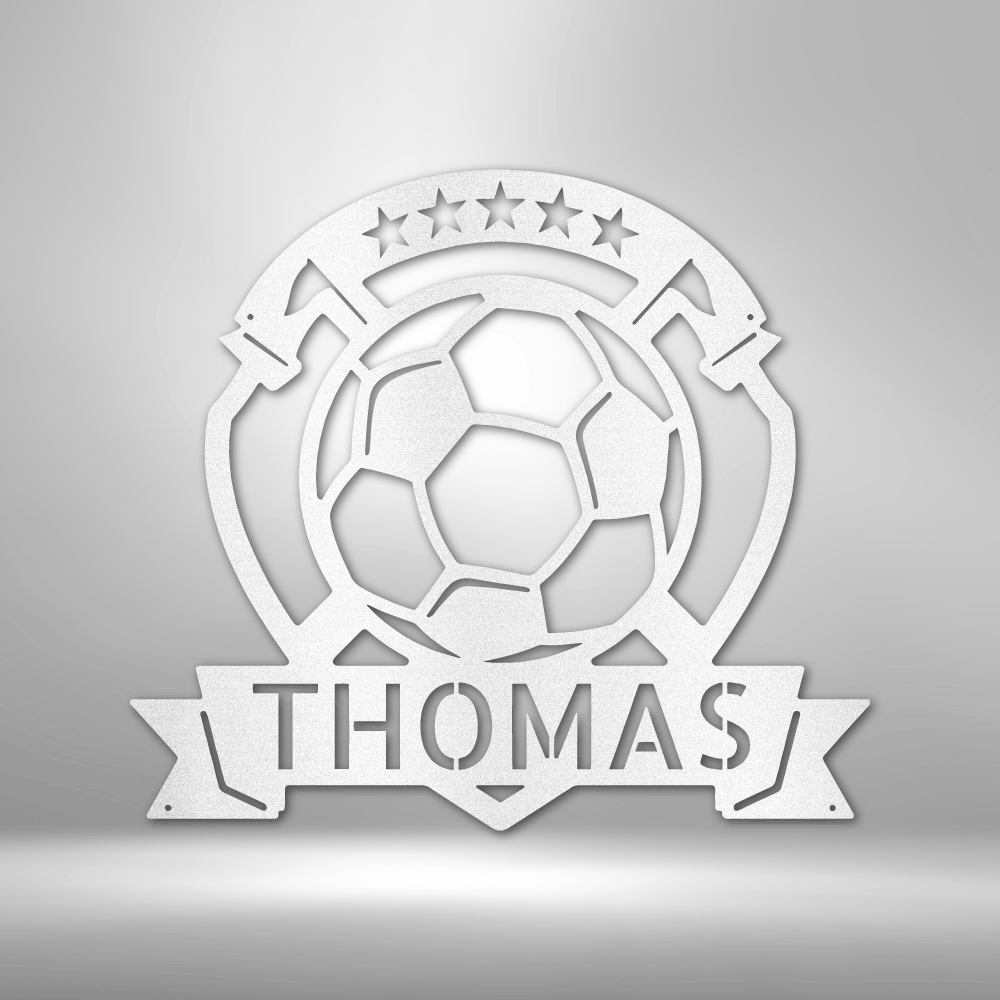 Soccer Plaque Monogram - Steel Sign-Steel Sign-custom-metal-wall-art.com