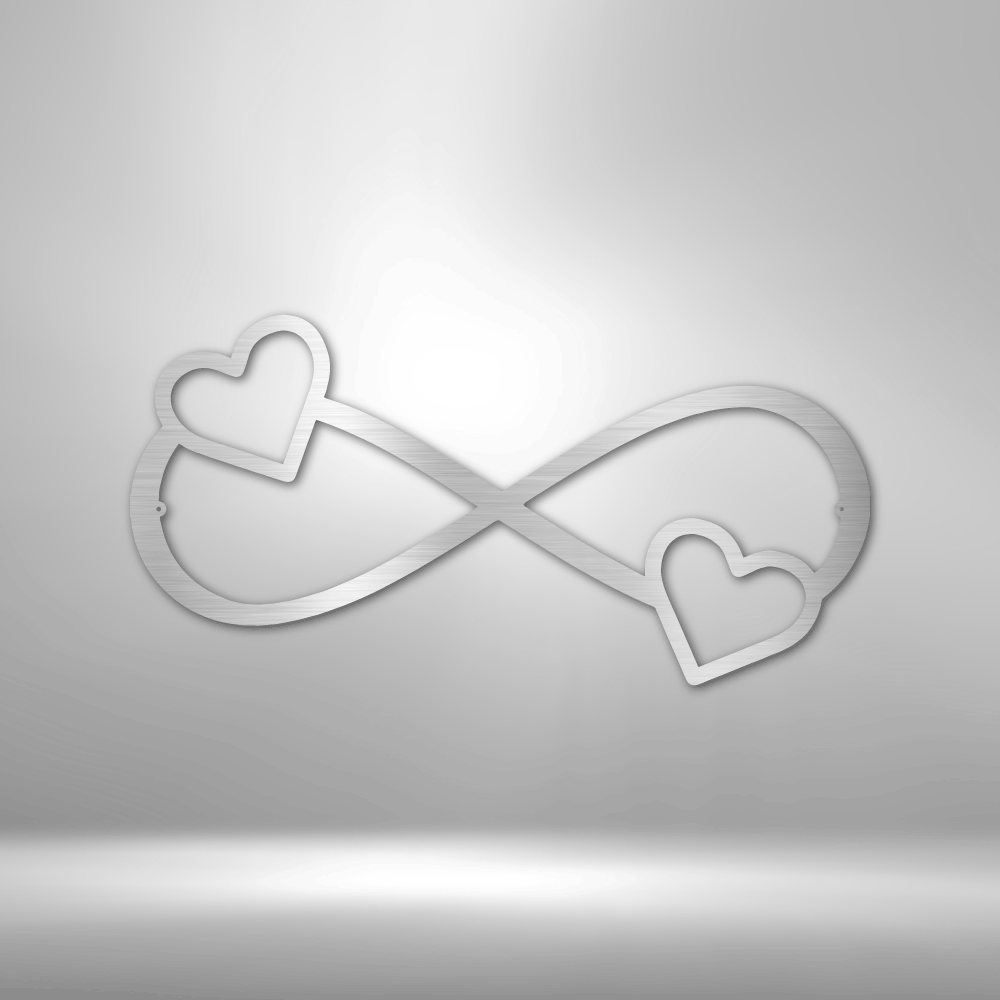 Double Heart Infinity - Steel Sign-Steel Sign-custom-metal-wall-art.com