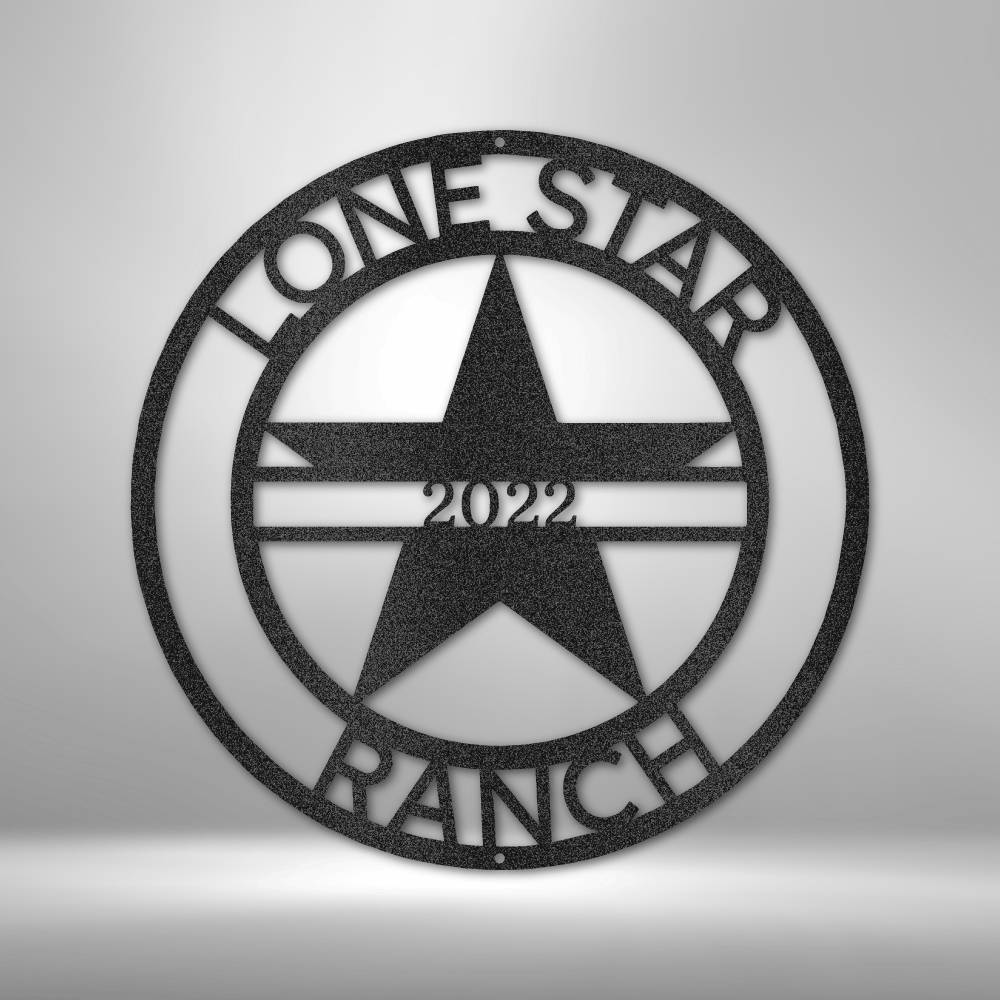 LoneStar 1 Monogram - Steel Sign-Steel Sign-custom-metal-wall-art.com