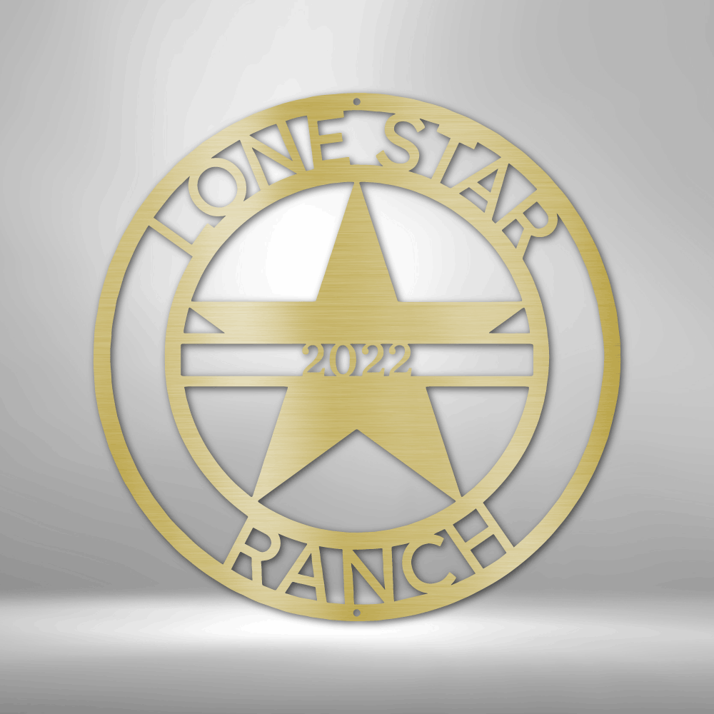 LoneStar 1 Monogram - Steel Sign-Steel Sign-custom-metal-wall-art.com