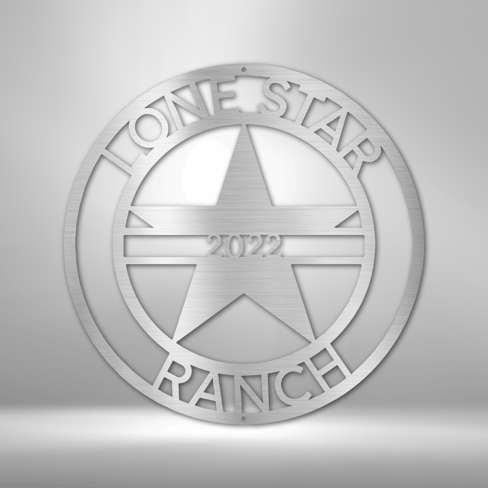 LoneStar 1 Monogram - Steel Sign-Steel Sign-custom-metal-wall-art.com