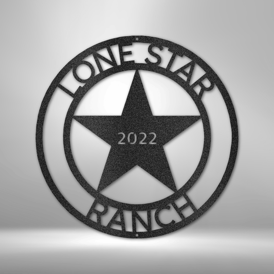 LoneStar 2 Monogram - Steel Sign-Steel Sign-custom-metal-wall-art.com