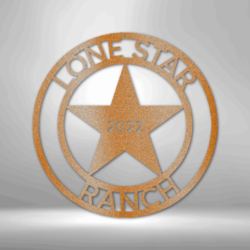 LoneStar 2 Monogram - Steel Sign-Steel Sign-custom-metal-wall-art.com