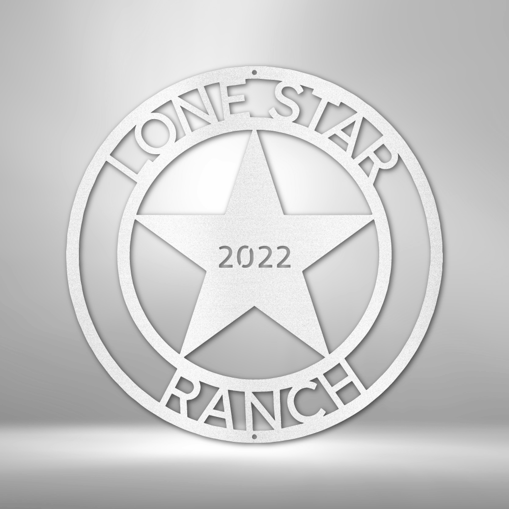 LoneStar 2 Monogram - Steel Sign-Steel Sign-custom-metal-wall-art.com