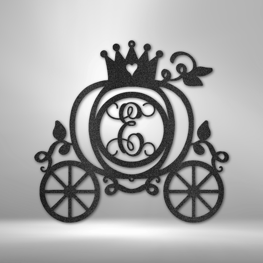 Carriage Initial Monogram - Steel Sign-Steel Sign-custom-metal-wall-art.com