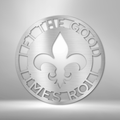 Fleur De Lis Ring Monogram - Steel Sign-Steel Sign-custom-metal-wall-art.com