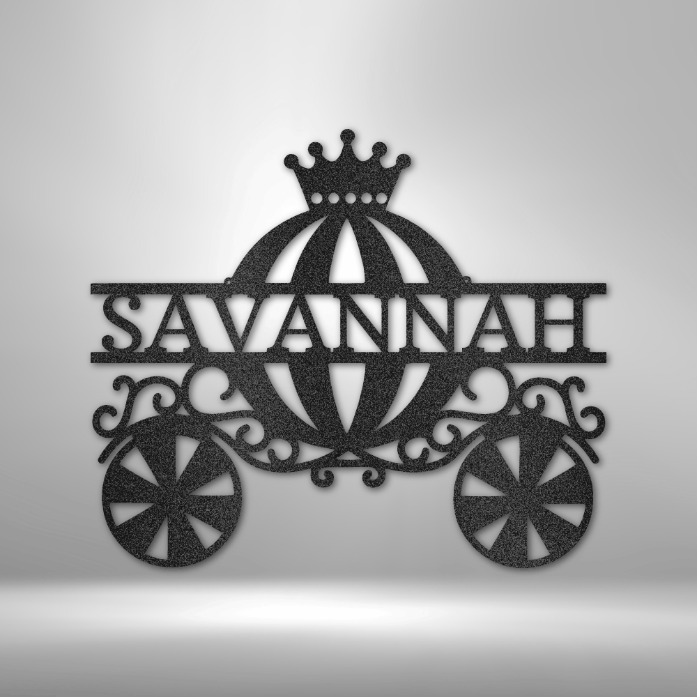 Princess Carriage Monogram - Steel Sign-Steel Sign-custom-metal-wall-art.com