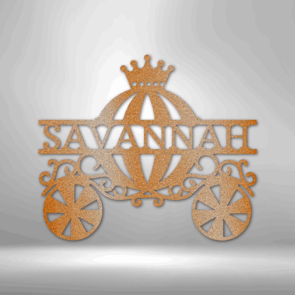 Princess Carriage Monogram - Steel Sign-Steel Sign-custom-metal-wall-art.com