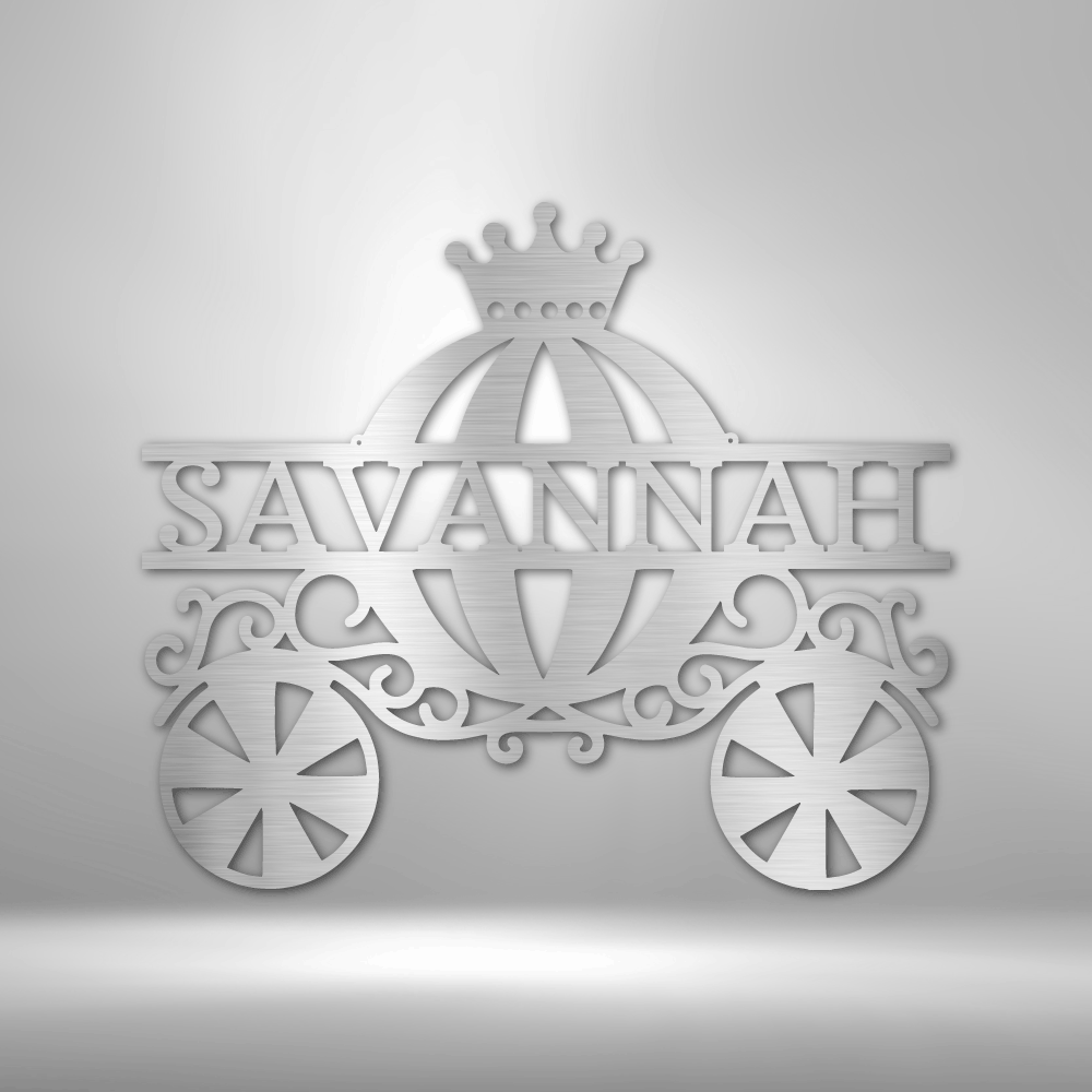 Princess Carriage Monogram - Steel Sign-Steel Sign-custom-metal-wall-art.com