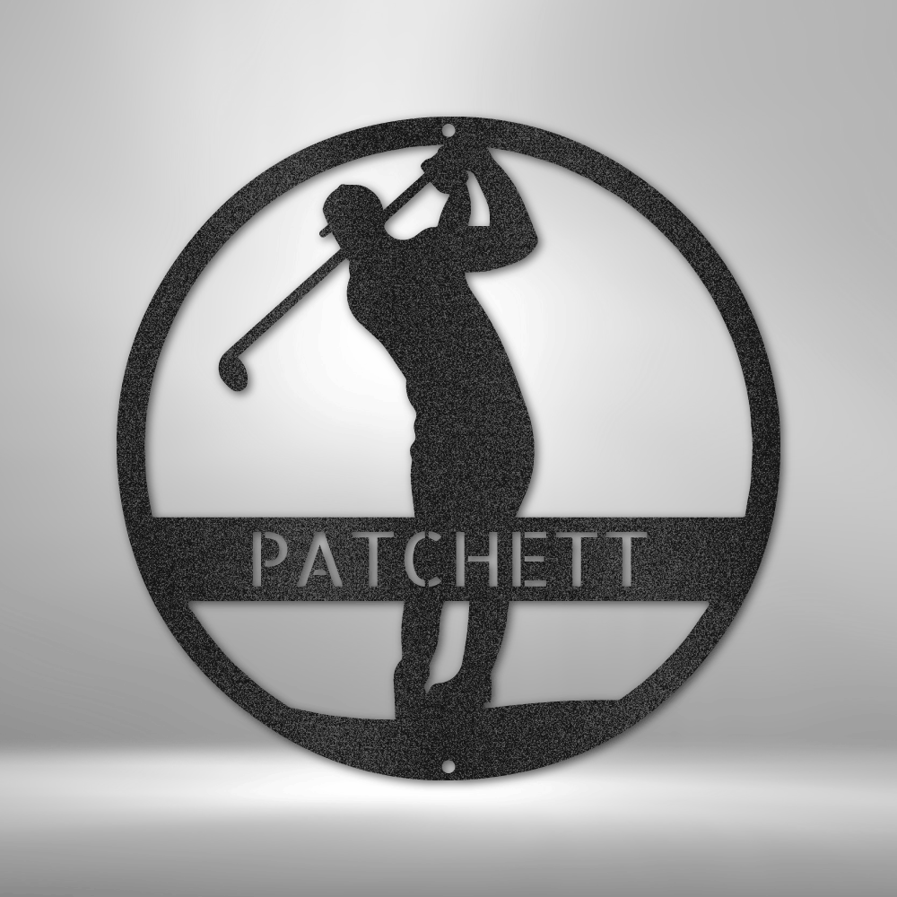 Golfer Monogram - Steel Sign-Steel Sign-custom-metal-wall-art.com