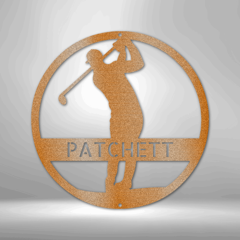 Golfer Monogram - Steel Sign-Steel Sign-custom-metal-wall-art.com