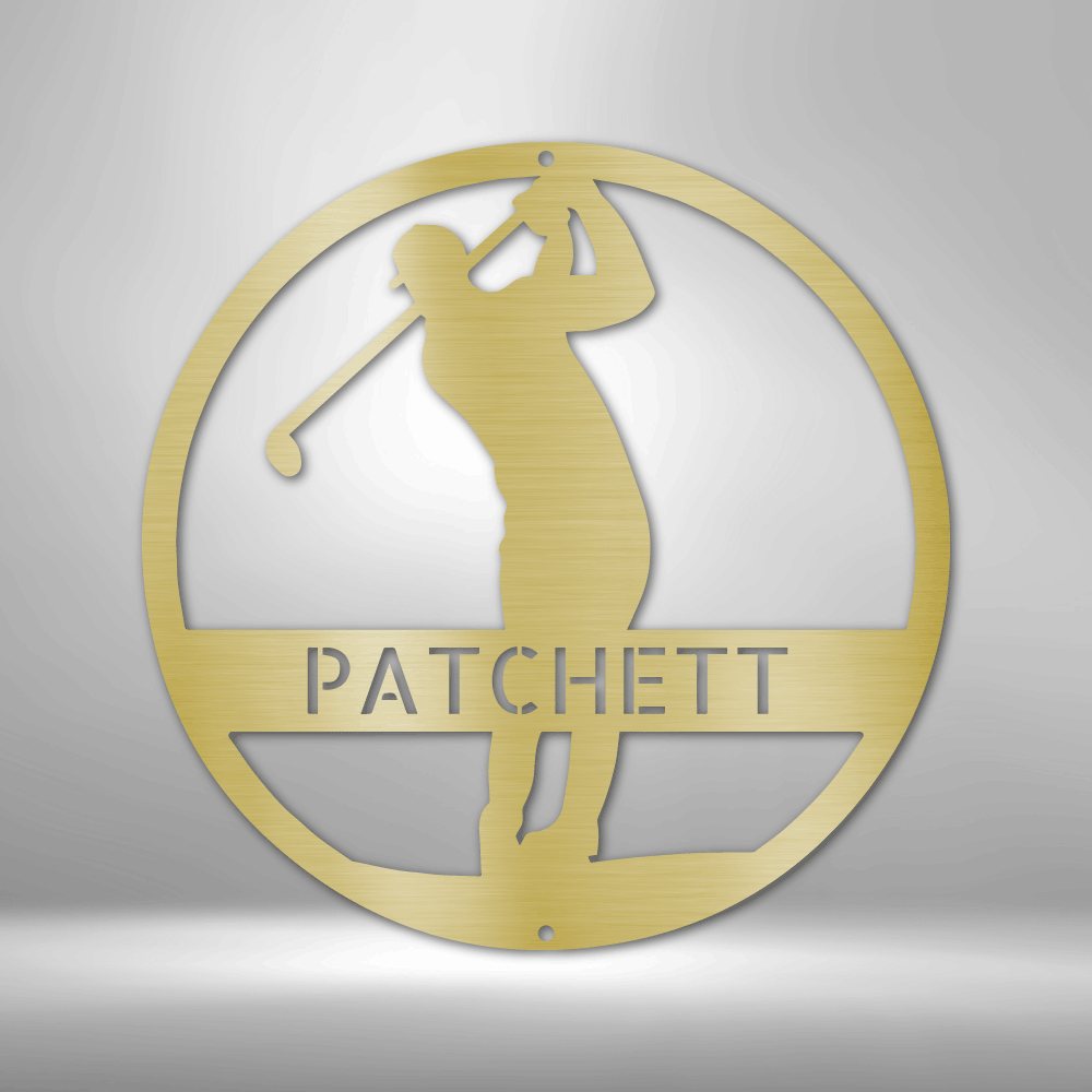 Golfer Monogram - Steel Sign-Steel Sign-custom-metal-wall-art.com