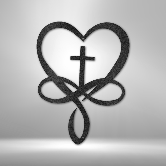 Love Infinity Cross - Steel Sign-Steel Sign-custom-metal-wall-art.com