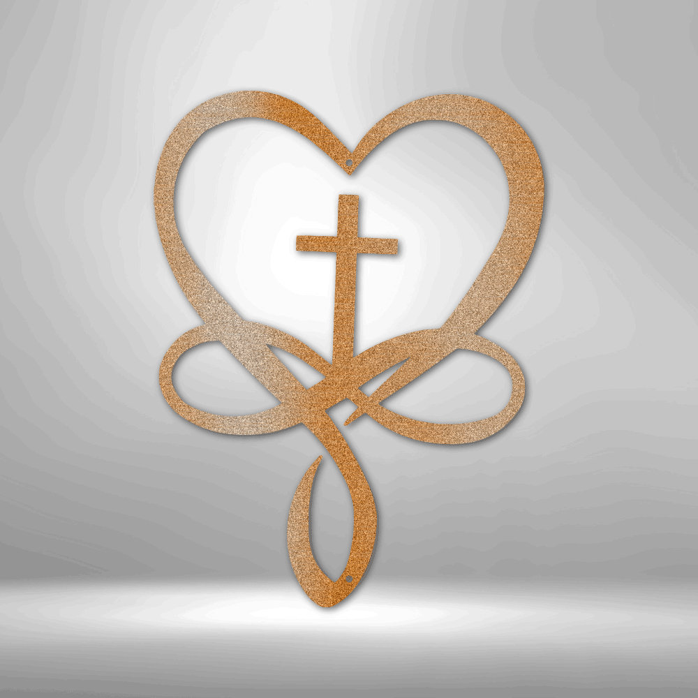 Love Infinity Cross - Steel Sign-Steel Sign-custom-metal-wall-art.com