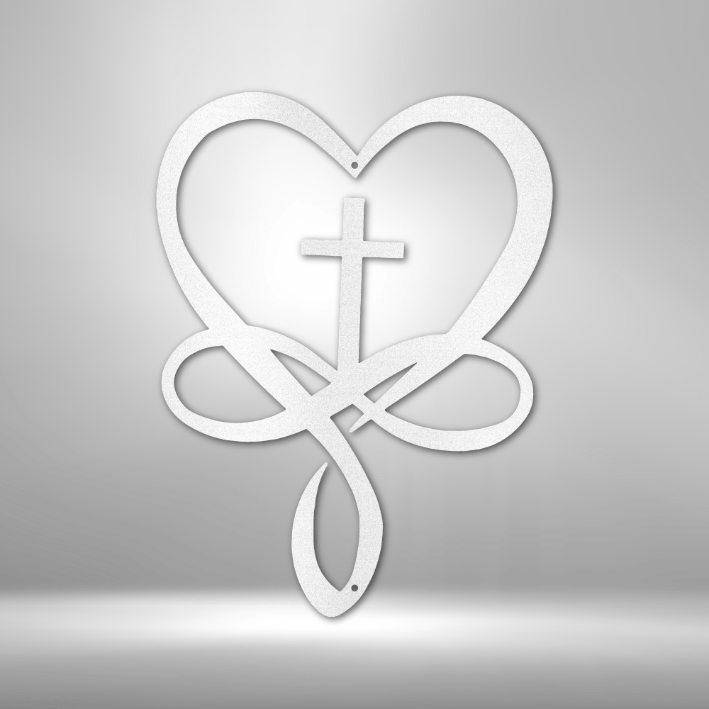 Love Infinity Cross - Steel Sign-Steel Sign-custom-metal-wall-art.com