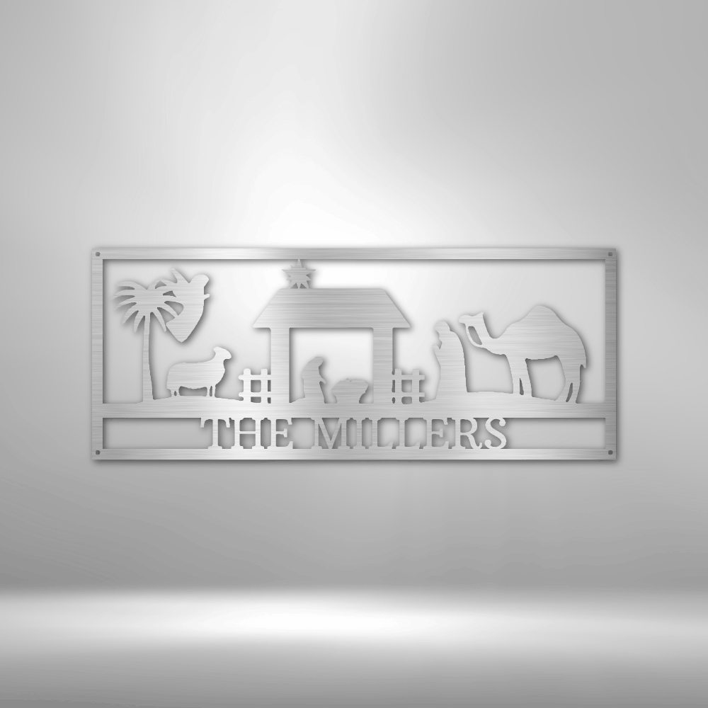 Nativity Monogram - Steel Sign-Steel Sign-custom-metal-wall-art.com