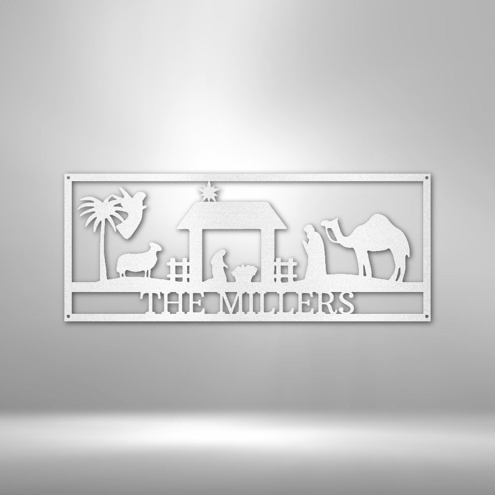 Nativity Monogram - Steel Sign-Steel Sign-custom-metal-wall-art.com