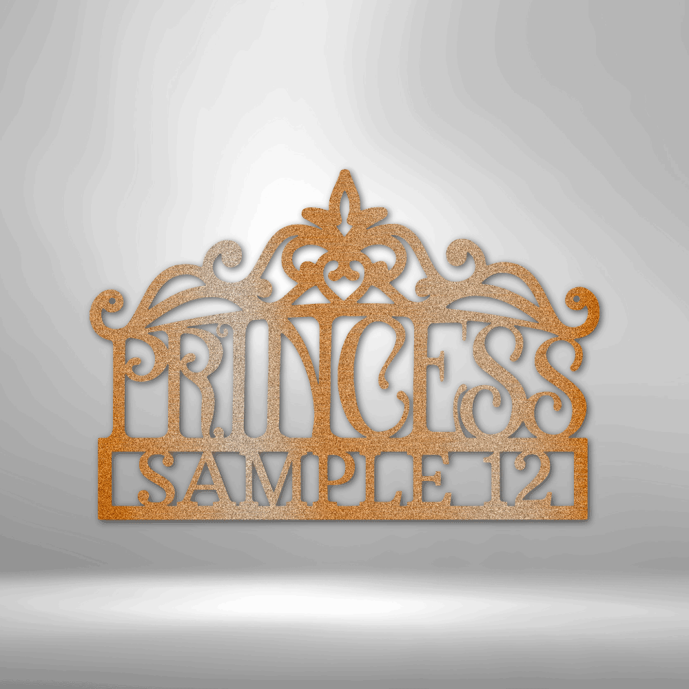 Princess Crown Monogram - Steel Sign-Steel Sign-custom-metal-wall-art.com