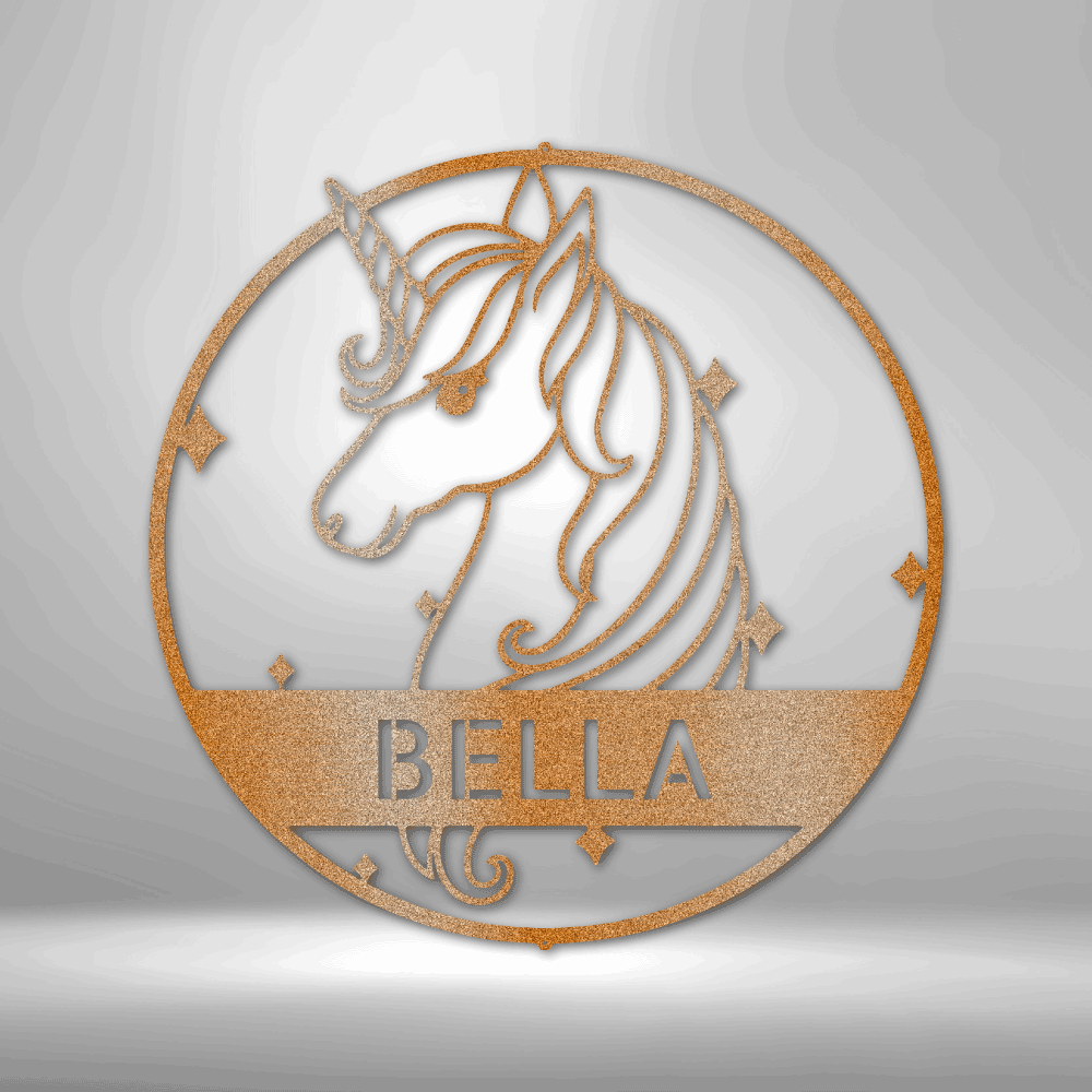 Cute Unicorn Monogram - Steel Sign-Steel Sign-custom-metal-wall-art.com