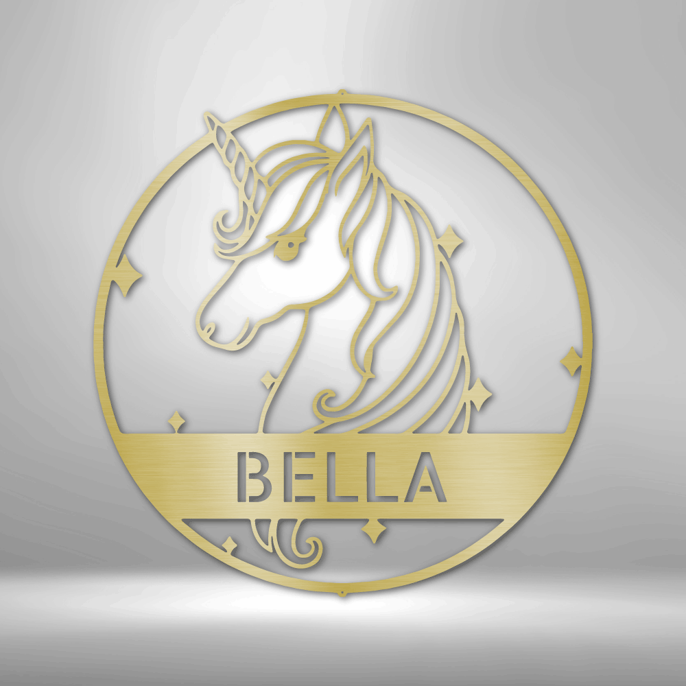 Cute Unicorn Monogram - Steel Sign-Steel Sign-custom-metal-wall-art.com