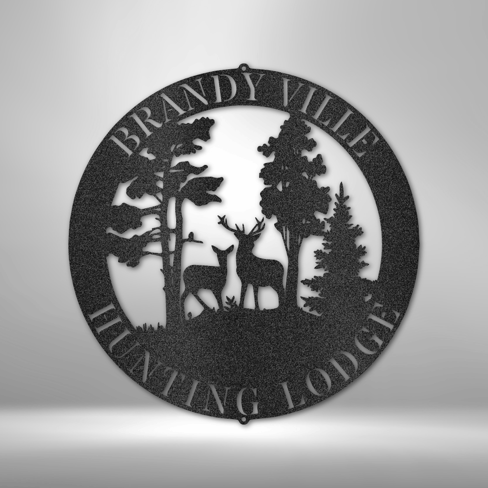 Deer Scene - Steel Sign-Steel Sign-custom-metal-wall-art.com