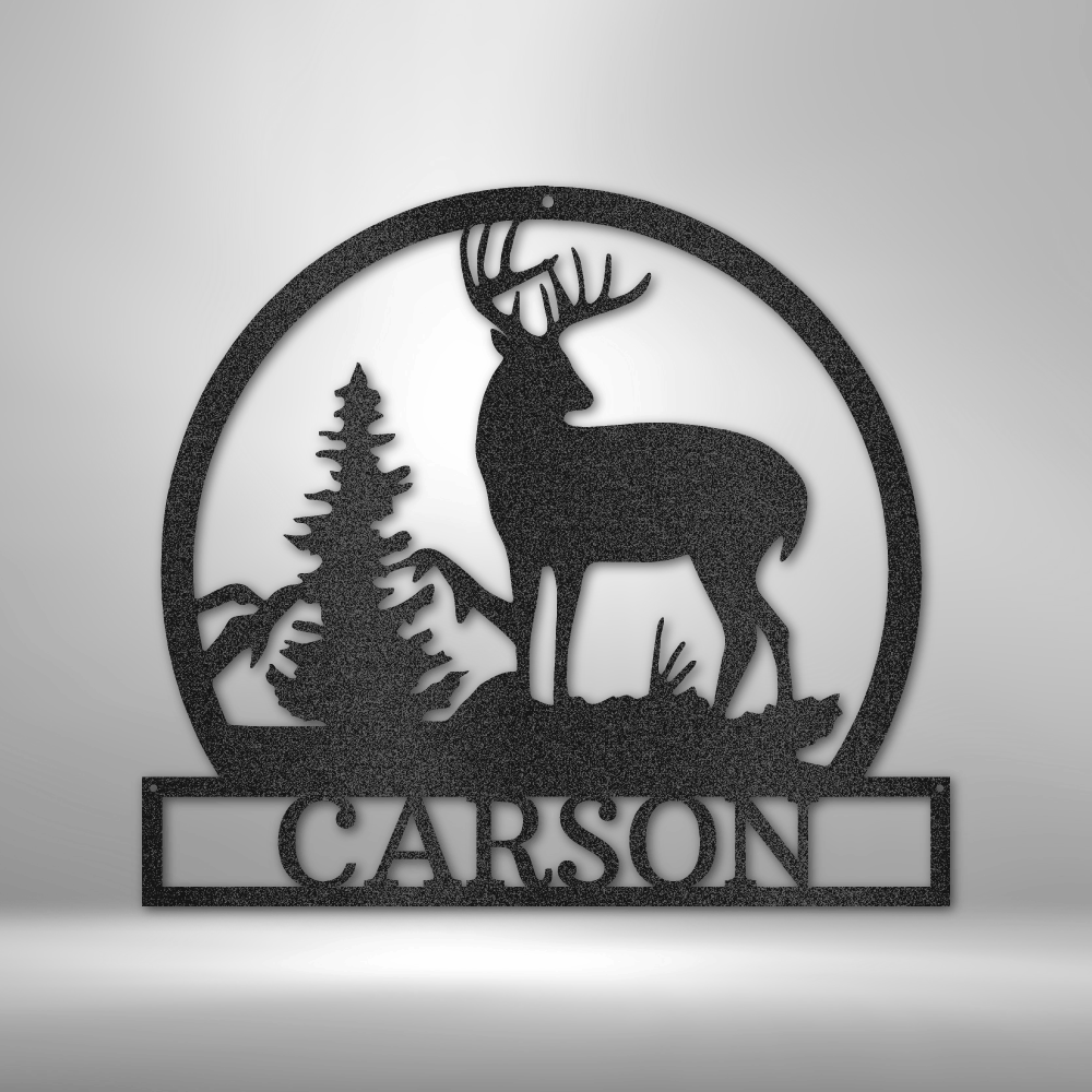 Outdoor Buck Monogram - Steel Sign-Steel Sign-custom-metal-wall-art.com